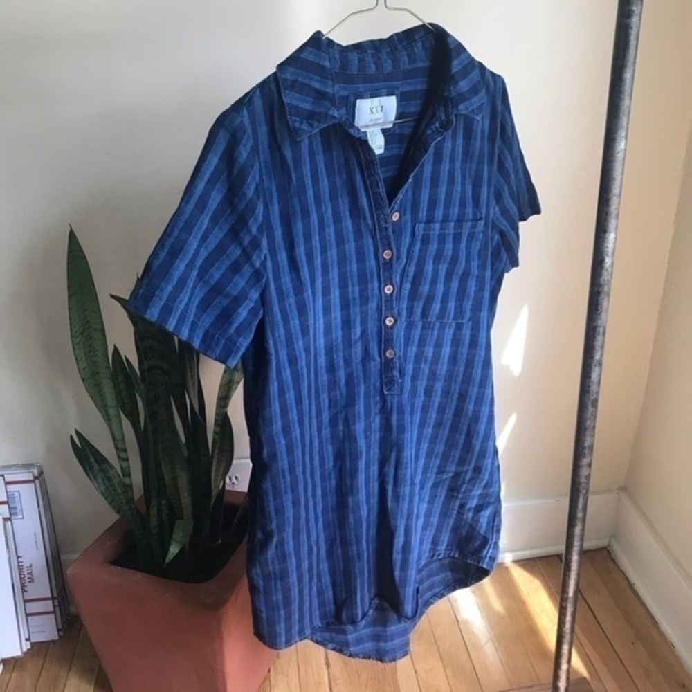 Forever 21 Striped Flannel Dress w/Pockets